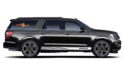 Calcomanía de vinilo personalizada con rayas laterales perforadas para Musclecar Expedition