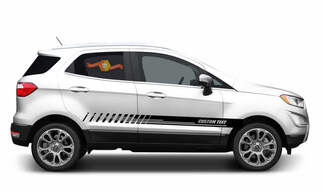 2x lado Ford EcoSport vinilo rayas cuerpo calcomanía vinilo gráficos pegatina texto personalizado estilo 1
