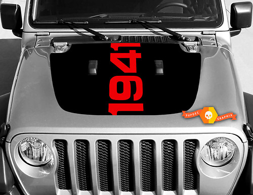 Vinilo adhesivo del capó 1941 para Jeep Wrangler 2018-2019