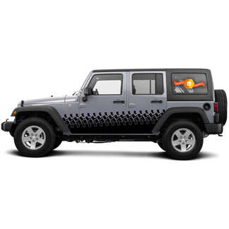 Jeep Gladiator Side JT Extra Large Side Tire Track Stripe Style Vinilo calcomanía adhesivo Kit de gráficos para 2018-2021
