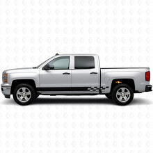 Rayas de vinilo de rayas a cuadros para puerta y panel de estribo para Chevrolet Silverado 1500 K2XX 2014-2019_2