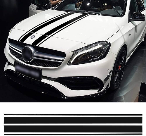 Vinilo Adhesivo de Raya Central Doble para Capó para Mercedes-Benz Clase A Clase C AMG