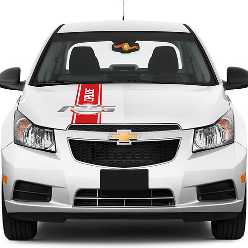 Chevrolet Chevy Cruze RS de 2 colores - Capucha con rayas Rally Racing Letras gráficas de Cruze
