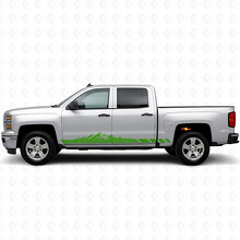Franjas de vinilo de puerta y panel lateral con diseño de montaña topográfica para Chevrolet Silverado 1500 K2XX 2014-2019_6