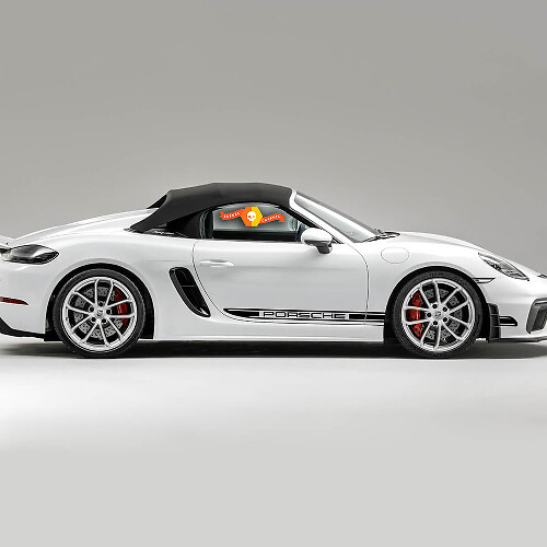 Kit de adhesivos de vinilo con franjas laterales de marca para Porsche 718 Spyder