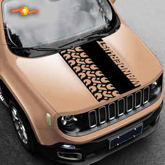 Tire Track Mud Off Road vinilo Hood Decal Sticker gráficos para modelos Jeep renegade 2017 2018 2019 2020

