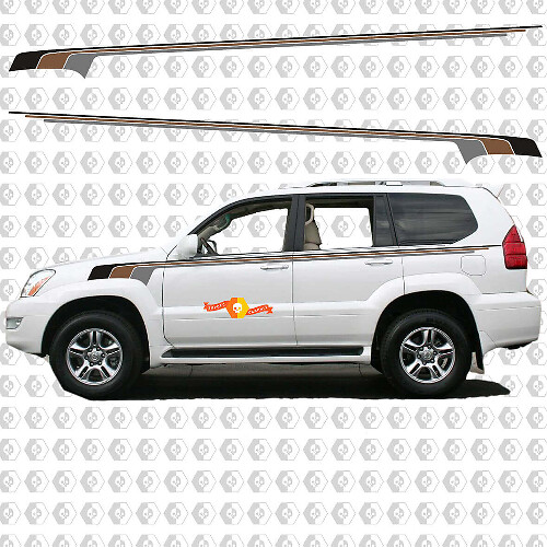 Gráficos de Calcomanías Laterales de Vinilo con Rayas Retro Vintage para Lexus GX470