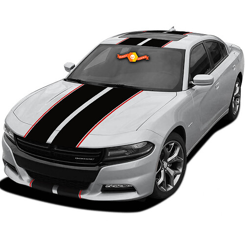 Kit de Vinilos con Rayas Twin Rally Over the Car para Dodge Charger