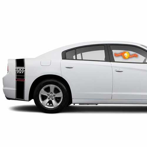 TXT Twin Line Rear Band — Adhesivo de vinilo (guardabarros trasero, maletero) para Dodge Charger 2011-2014