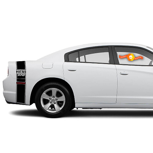 HEMI 370 Dodge Charger Trunk Band Decal Sticker Kit completo de gráficos para modelos 2011-2014
