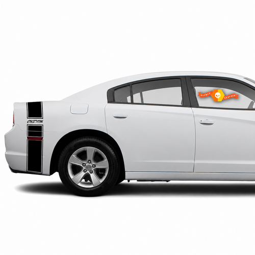 CUSTOM Cursive Reflector Tail Band Kit Guardabarros trasero Maletero Adhesivo de vinilo para Dodge Charger 2011-2014