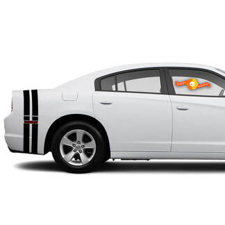 Twin Stripe Dodge Charger Trunk Band Calcomanía Calcomanía Kit completo de gráficos para modelos 2011-2014
