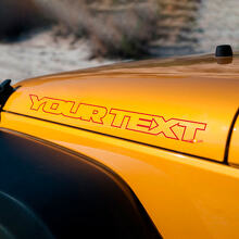 Par de vinilos adhesivos con texto personalizado para el contorno del capó para Jeep Wrangler_3