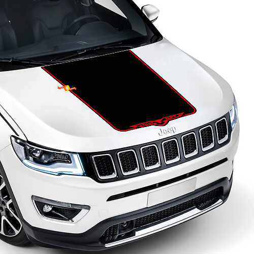 Vinilo adhesivo personalizado estilo halcón para capó Jeep Compass Trailhawk 2017-2020