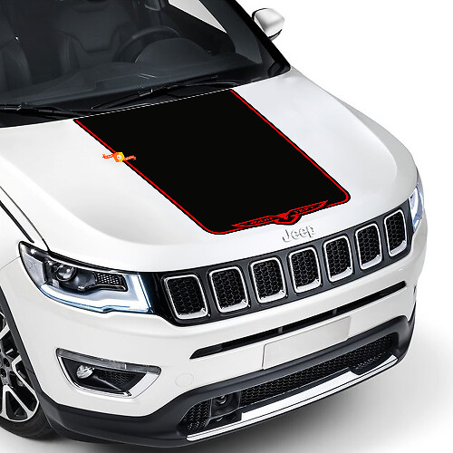 2017 2018 2019 2020 Jeep Compass Latitude TRAILHAWK calcomanía de vinilo para capó pegatina raya gráfica vinilo envolvente de alta calidad
