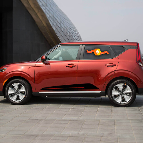 Pegatinas de Panel basculante inferior lateral, calcomanías, gráficos de vinilo a rayas para Kia Soul
