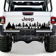 Vinilo adhesivo personalizado de árboles de pino para la puerta trasera del Jeep Gladiator_2