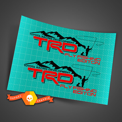 Juego de adhesivos laterales edición TRD Fly Fishing para camiones Toyota