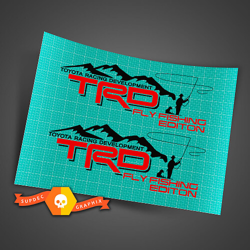 Juego de adhesivos laterales edición TRD Fly Fishing para camiones Toyota