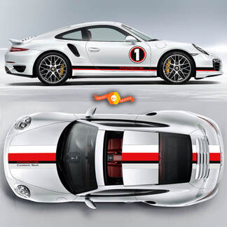 Increíbles rayas dobles en la parte superior Le Mans Racing Stripes Porsche para Carrera Cayman Boxster o cualquier Porsche
