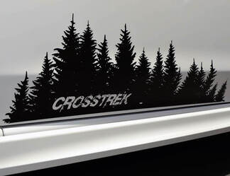 Subaru Crosstrek árbol calcomanía destruido vinilo puerta gráfico bosque silueta árbol pegatina
