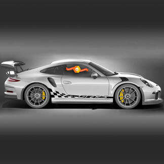 Rayas laterales Porsche GT2 RS Racing para rayas de bandera a cuadros laterales Carrera
