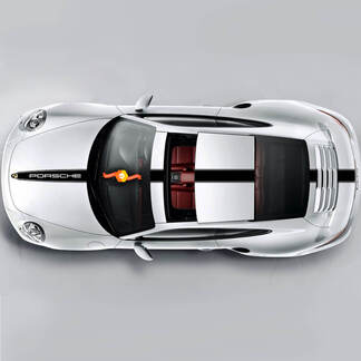 Franja de carreras de un color sobre el techo superior Porsche para Carrera o cualquier Porsche
