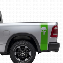 Kit de calcomanías de vinilo con franjas laterales y calavera Punisher para Dodge Ram_3