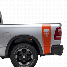 Kit de calcomanías de vinilo con franjas laterales y calavera Punisher para Dodge Ram_5