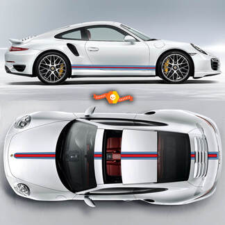 Porsche Martini Racing Stripes para Carrera Cayman Boxster o cualquier Porsche Full Kit #1
