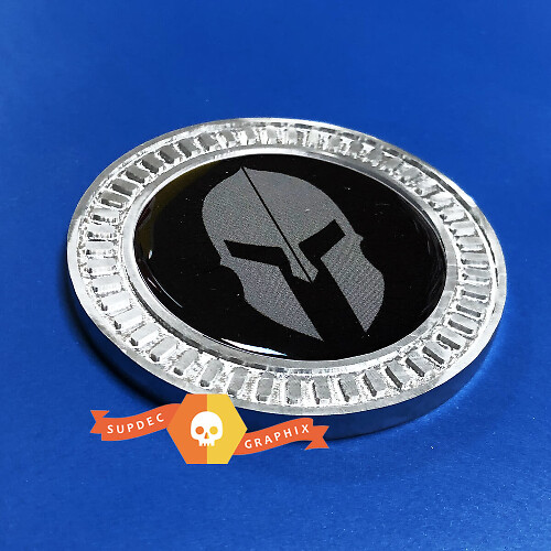 Emblema de cabecera de aluminio 3D casco espartano para Jeep Wrangler