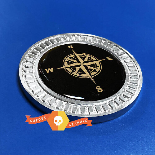 Emblema lateral abombado Compass 3D de aluminio para Jeep Wrangler JL JK YJ TJ
