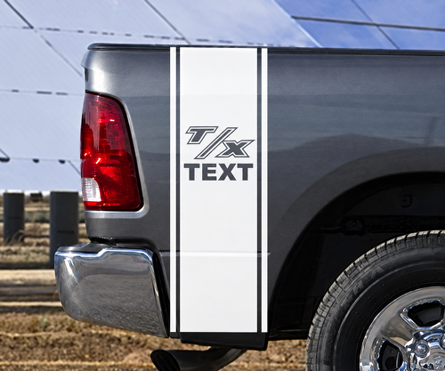 Kit de calcomanías de vinilo de rayas verticales T/X personalizadas para el lateral de la cama Dodge Ram 1500