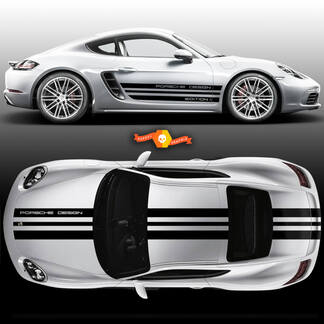 Kits de calcomanías gráficas One Color Sport Cup Edition 1 Racing Stripe Over The Top Roof Porsche y Racing Stripes para Carrera o cualquier Porsche
