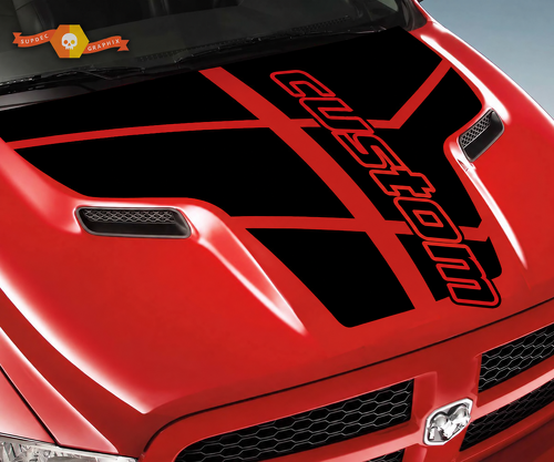 custom Tire Tracks Capó Adhesivo de vinilo para Dodge Ram 1500