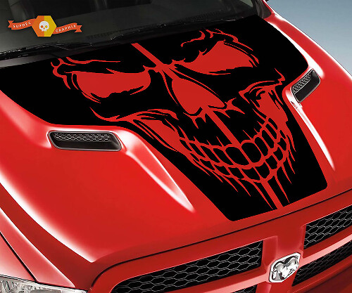 Calcomanía de vinilo con calavera para capó Dodge Ram 1500 2500 Rebel