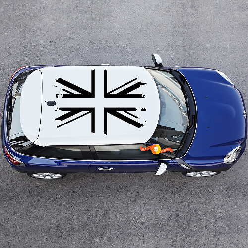 Juego de pegatinas de vinilo para techo con bandera del Reino Unido desgastada para MINI Cooper