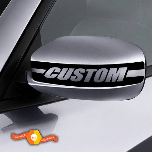 CUSTOM Block Bar Mirror Cap Pair Universal Adhesivo de vinilo para Dodge Charger 2011-2016