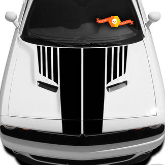 Dodge Challenger Hood T Decal Ribbed Challenger Sticker Hood gráficos se adapta a los modelos 09 - 14
