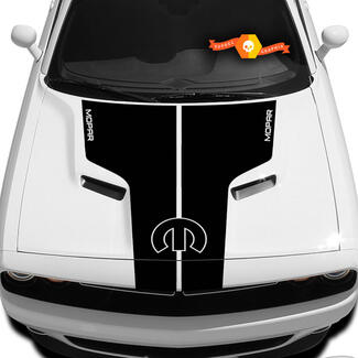 Dodge Challenger Hood T Calcomanía con inscripción Mopar Sticker Hood gráficos se adapta a los modelos 09 - 14
