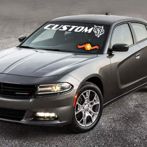 CUSTOM Cat Banner — Pegatina de vinilo (parabrisas) para Dodge Charger Hellcat 2011-2016