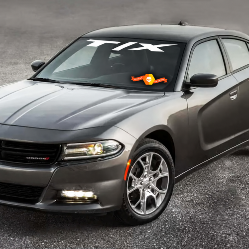 Calcomanía de vinilo para parabrisas con letras inclinadas T/X para Dodge Charger 2011-2016