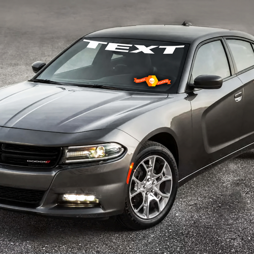 TEXT Vinilo adhesivo para parabrisas con letras inclinadas para Dodge Charger 2011-2016