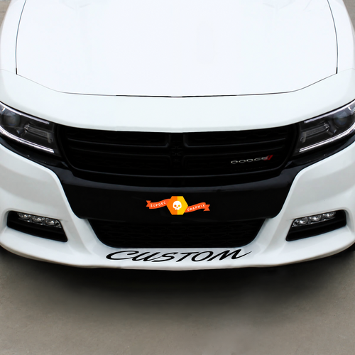 Calcomanía de Vinilo Universal con Letras para Spoiler Frontal CUSTOM Script para Dodge Charger