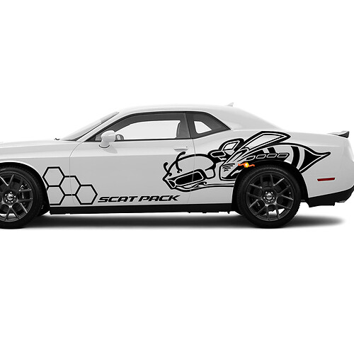 Kit de Calcomanías de Abeja Honeycomb Scat Pack Vinilo Gráfico Pegatina Super Bee para Dodge Challenger
