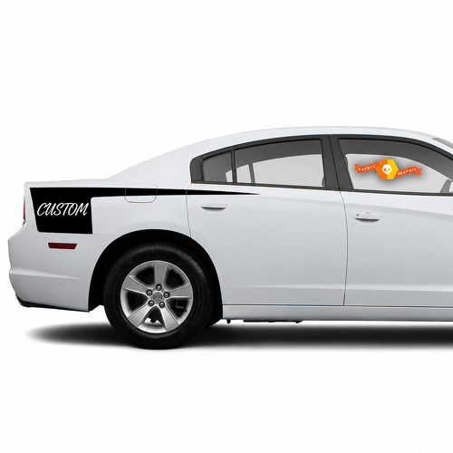 Par de Pegatinas de Vinilo con Raya Hacha de Guion PERSONALIZADO para Dodge Charger 2011-2014