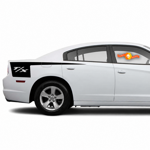Juego de calcomanías laterales de vinilo con franjas T/X Hatchet para Dodge Charger 2011-2014