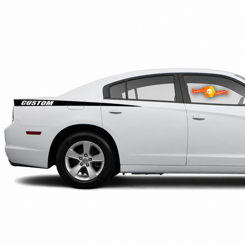 Juego de pegatinas de vinilo laterales de rayas largas PERSONALIZADAS para Dodge Charger 2011-2014