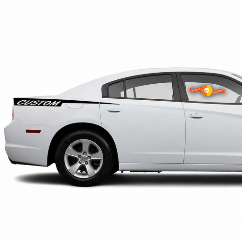 Juego de Vinilos Laterales de Raya con Letras Grandes PERSONALIZADO para Dodge Charger 2011-2014