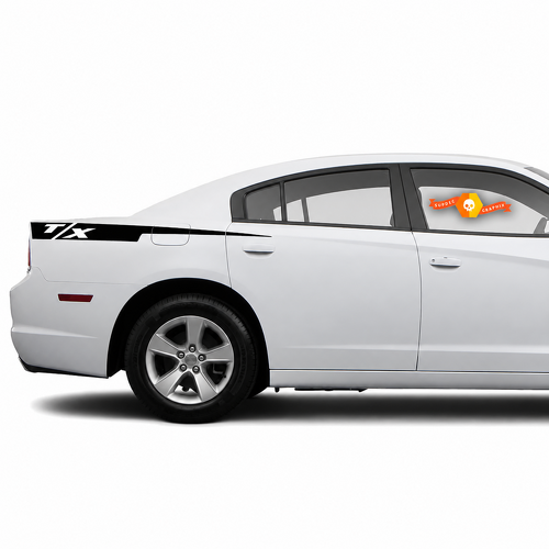 Pegatina adhesiva de vinilo par de franjas T/X Razor para Dodge Charger 2011-2014